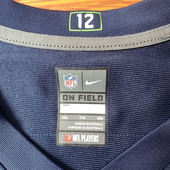 Nike On Field Seattle Seahawks Russell Wilson #3 Jersey Men's Size XXL Navy Blue - Picture 2 of 8
